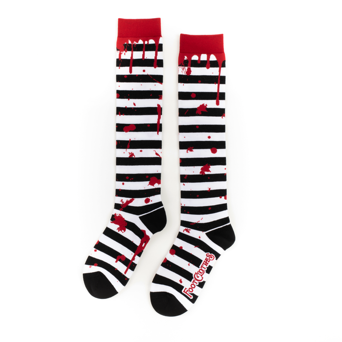 Sanguine Stripes Blood Spatter polvisukat - FootClothes
