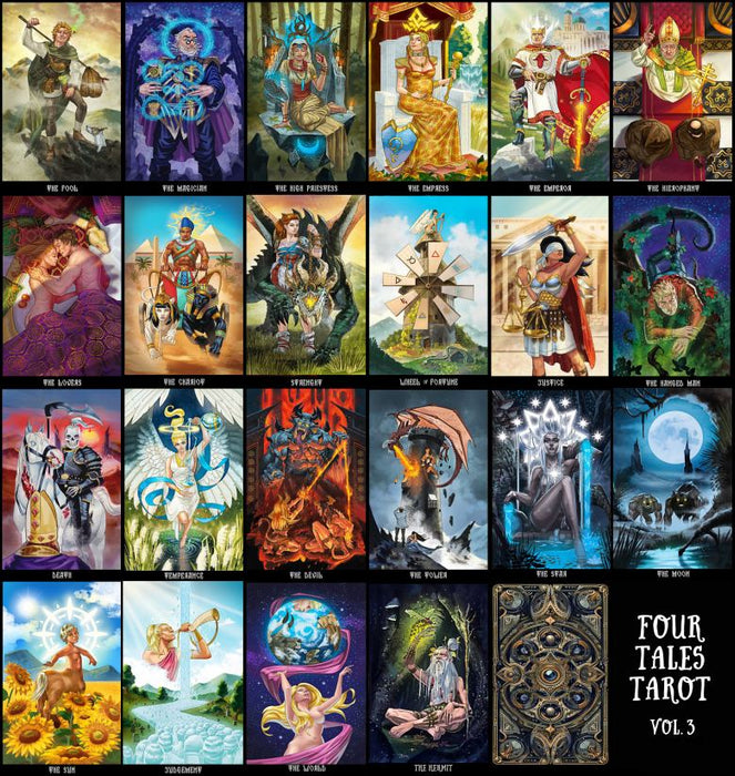 Four Tales Tarot (major arcana)- Gold edges - Taroteca Studios