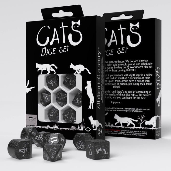 Roolipelinopat: Cats Modern Dice Set Waffle - Q Workshop