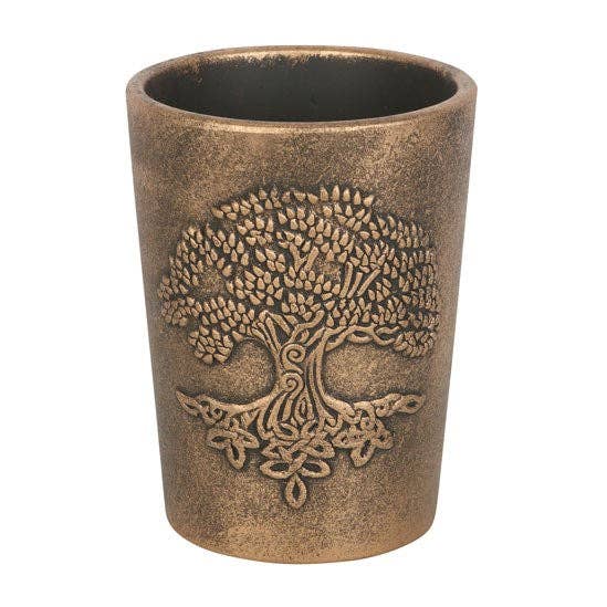 Tree of Life Bronze Terracotta Flower pot approx. 17cm high - Lisa Parker