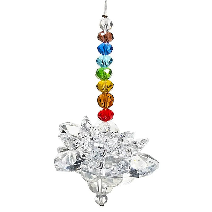 Feng Shui Kristallkugel und Lotusdekoration (Chakra) 10 cm