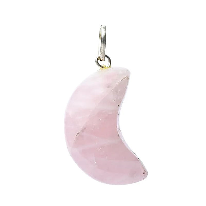 Rose quartz moon pendant 2x1.5cm