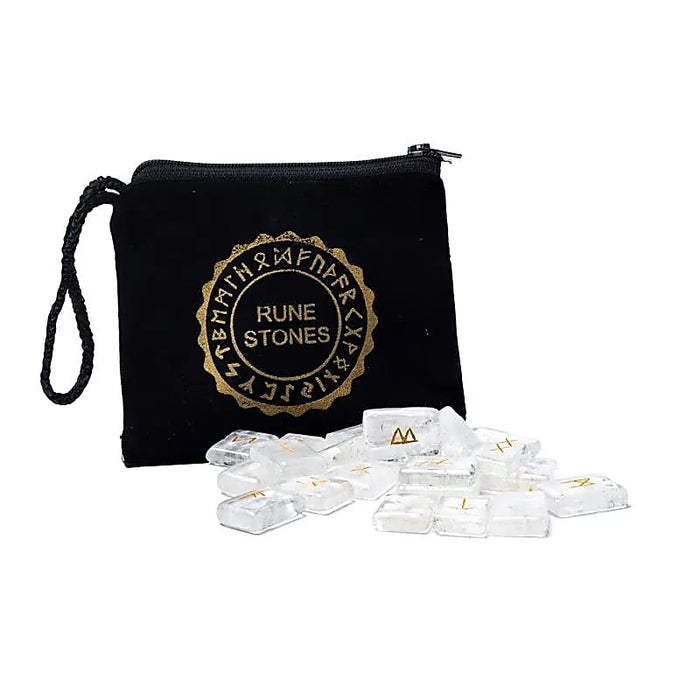 Vuorikristalli riimukivet samettipussissa