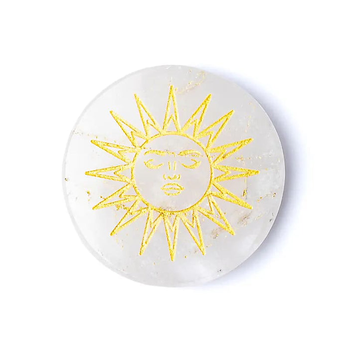 Rock Crystal Disc Sun Engraving