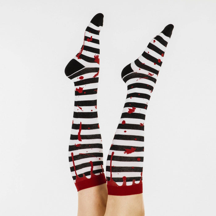 Sanguine Stripes Blood Spatter polvisukat - FootClothes