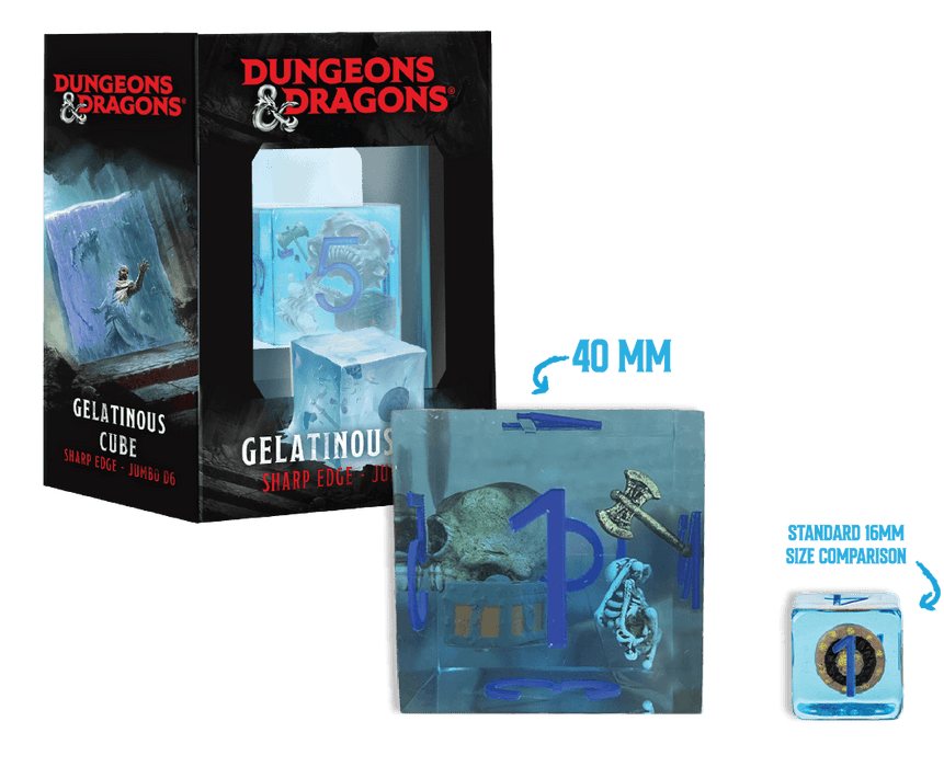 D&D Jumbo Gelatinous Cube - 40 mm jättikokoinen d6-noppa - Fanroll