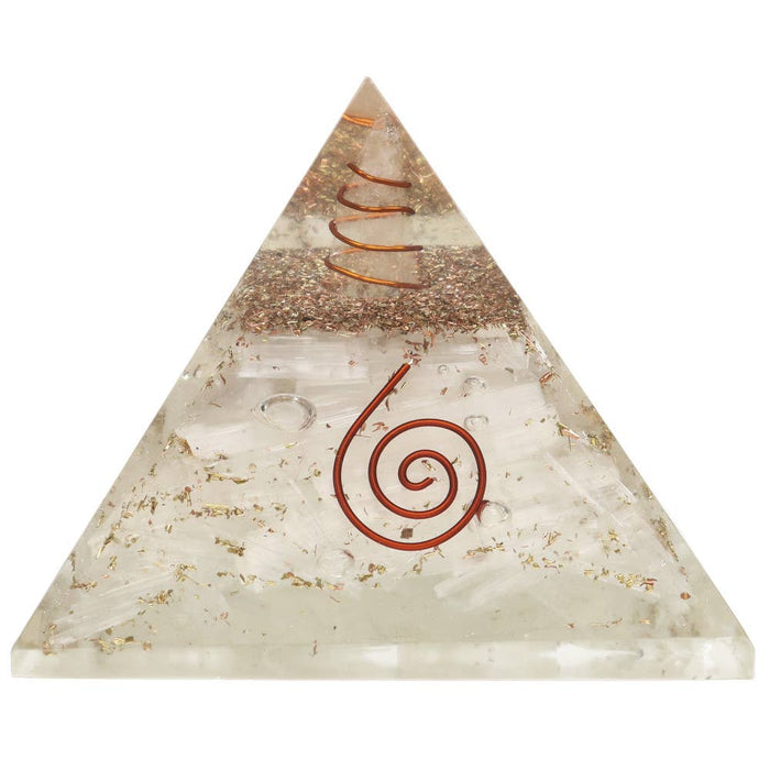 Orgoniitti pyramidi - seleniitti 7x7 cm