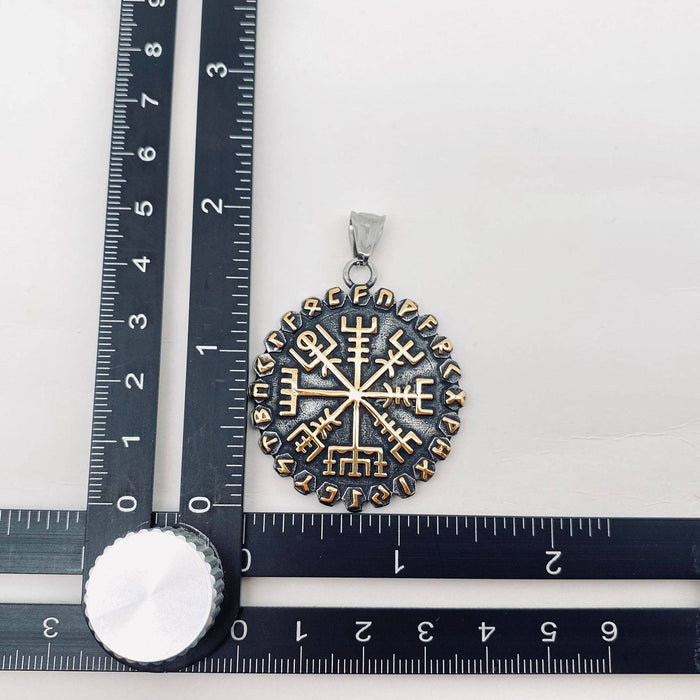 Viikinkien Vegvisir -riipus, ruostumatonta terästä