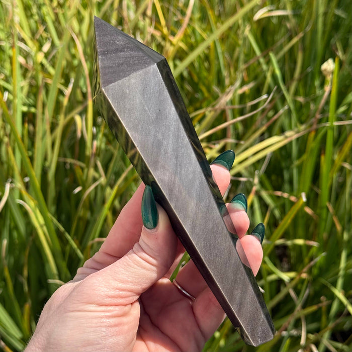 silver sheen obsidiaani -sauva