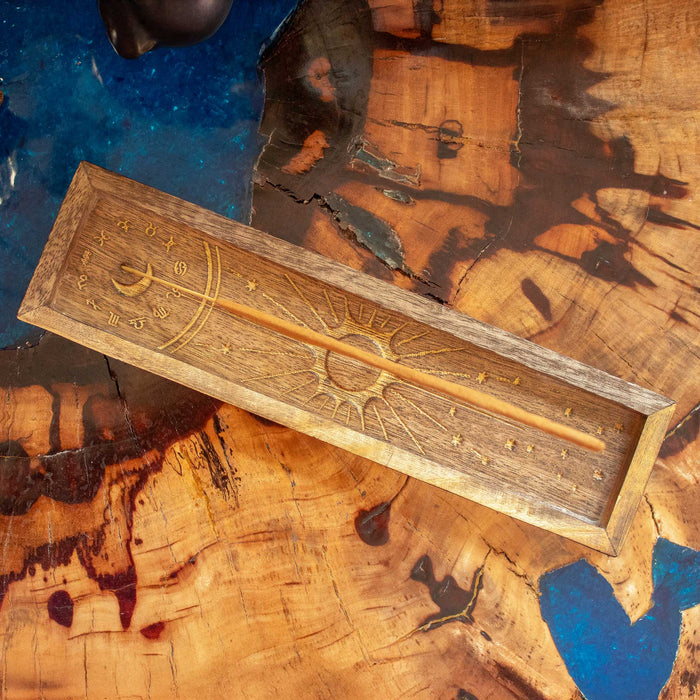 Puinen suitsuketarjotin 25 cm x 7,5 cm