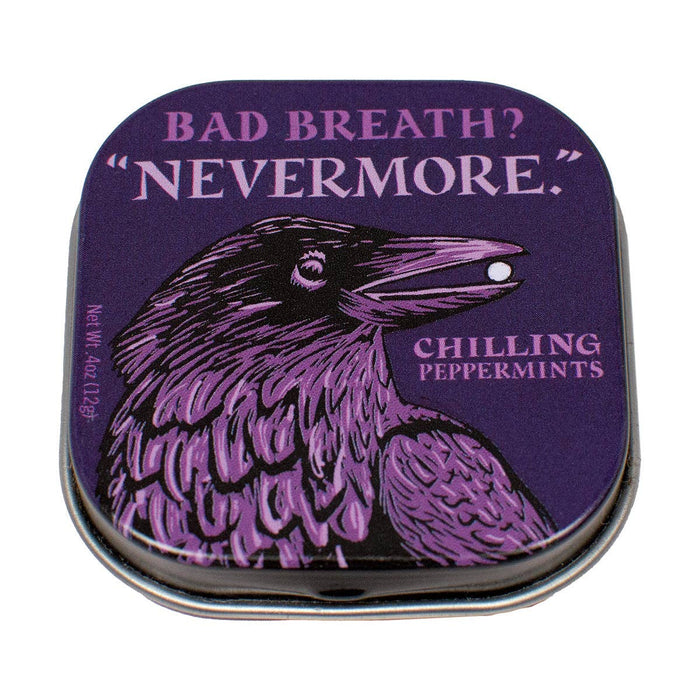 Poe's Raven "Nevermore" – piparminttupastillit rasiassa, 12 g