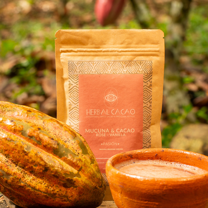 Pasion Mucuna &amp; Cacao Rose+Vanilla - Herbal Cacao 500g