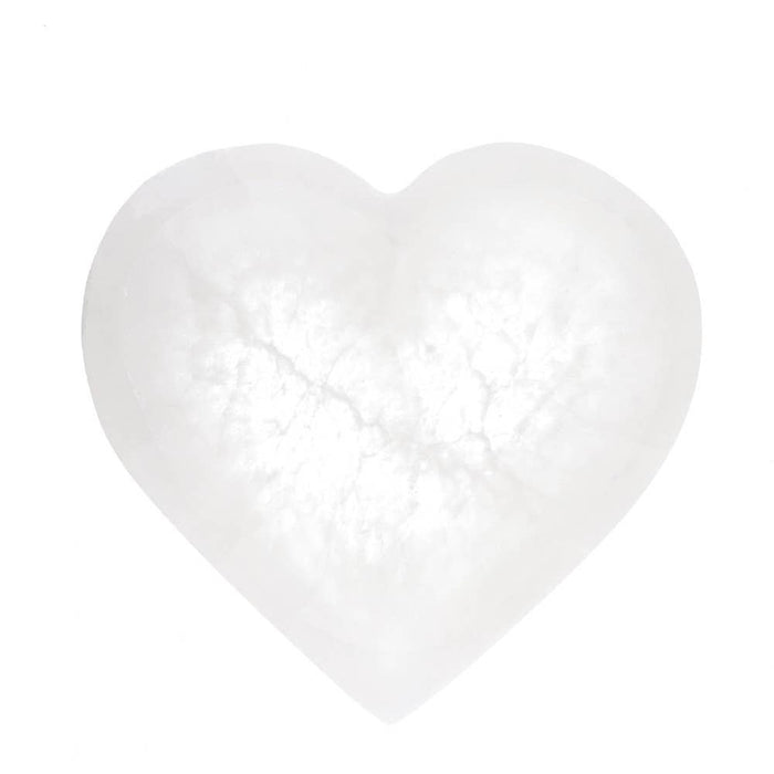 Large selenite bowl, heart-shaped – For cleansing