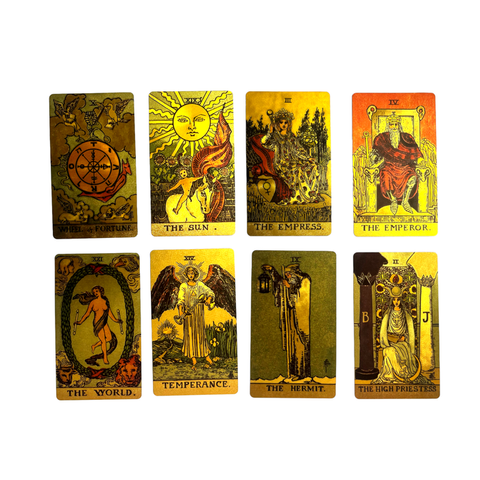 Gold Foil Tarot Deck – vedenkestävä premium-korttipakka opasviholla