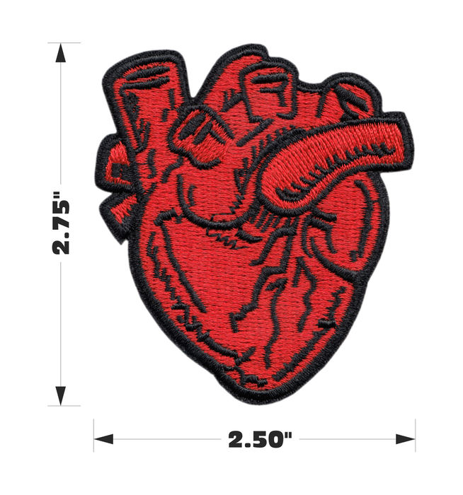 Red Anatomical Heart – kangasmerkki