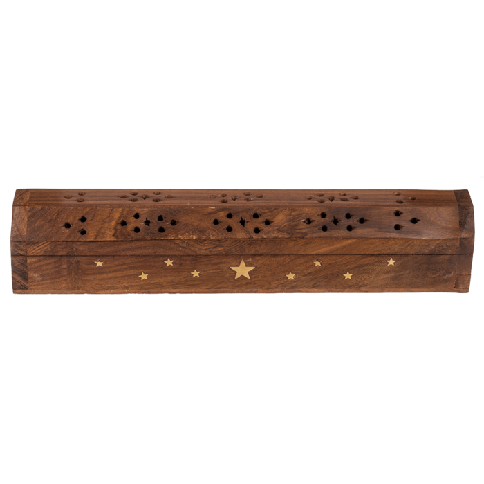 Wooden box with incense - approx. 30 x 5 cm