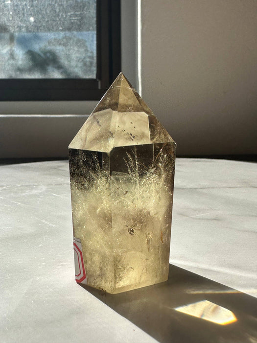 Savuinen luonnon sitriini obeliski #14