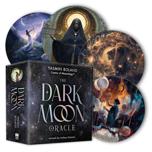 The Dark Moon Oracle: A 48-Card Deck and Guidebook from the creator of Moonology™ cover image