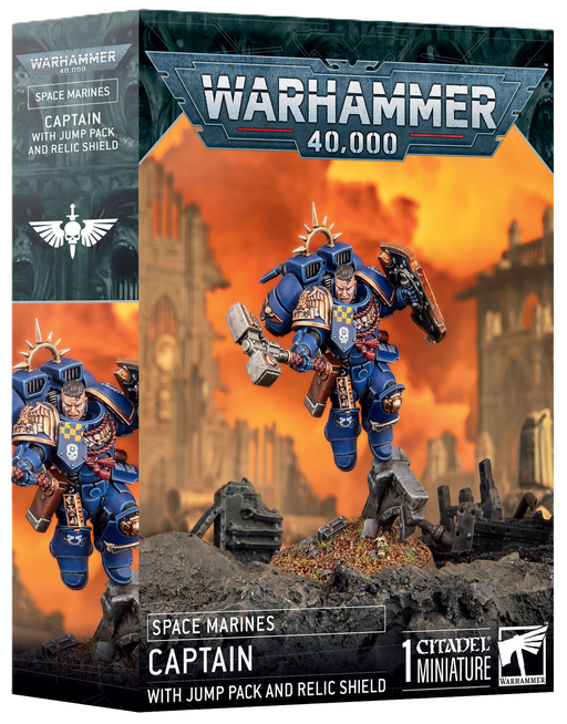 Space Marines Captain with Jump Pack and Relic Shield - Warhammer