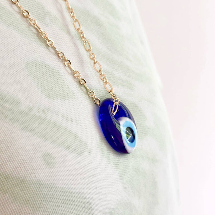 Sininen lasinen Evil Eye -kaulakoru
