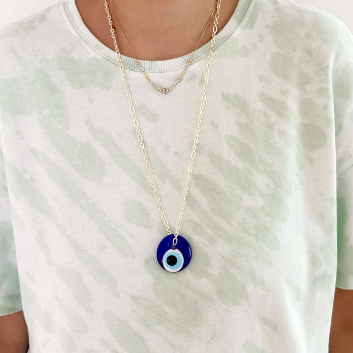 Sininen lasinen Evil Eye -kaulakoru