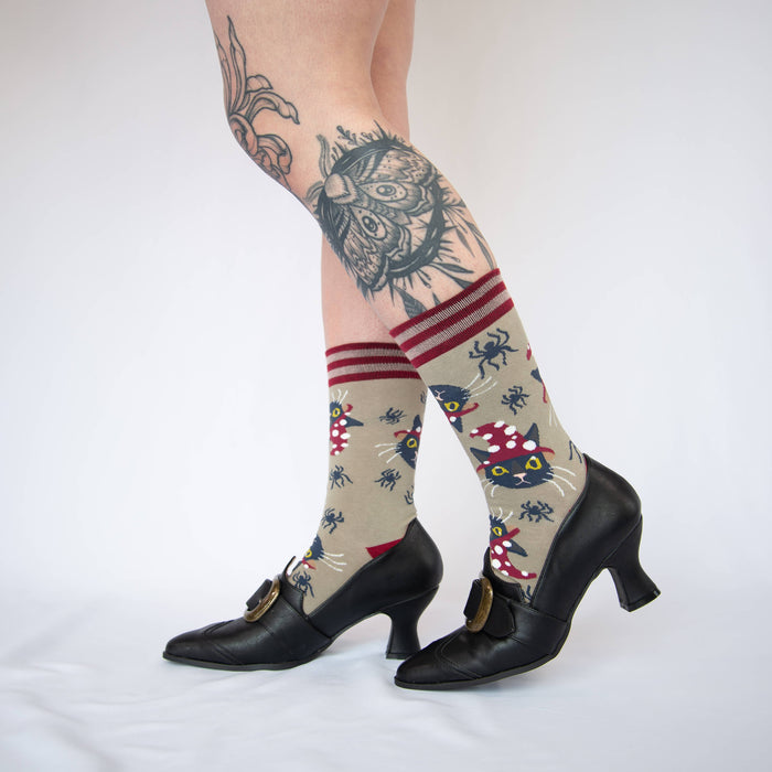 Witchy Whiskers Crew Socks - sukat - FootClothes
