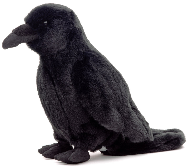 Musta korppi, äänitoiminnolla – pehmolelu, korkeus 23 cm