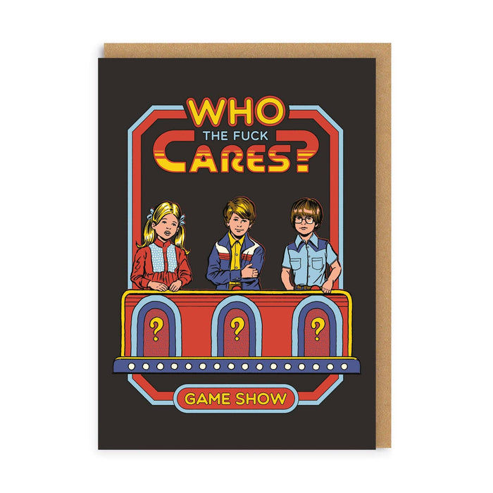 Who The Fuck Cares Postcard and Envelope - Steven Rhodes