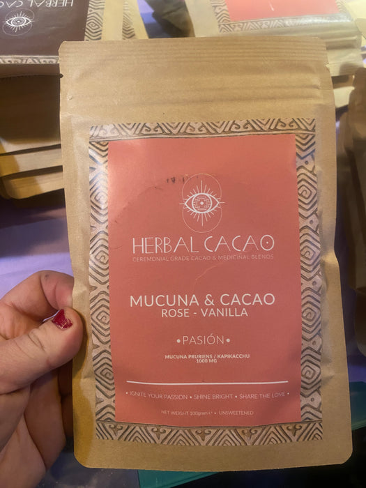 Pasion Mucuna &amp; Cacao Rose+Vanilla – Kräuterkakao 100g