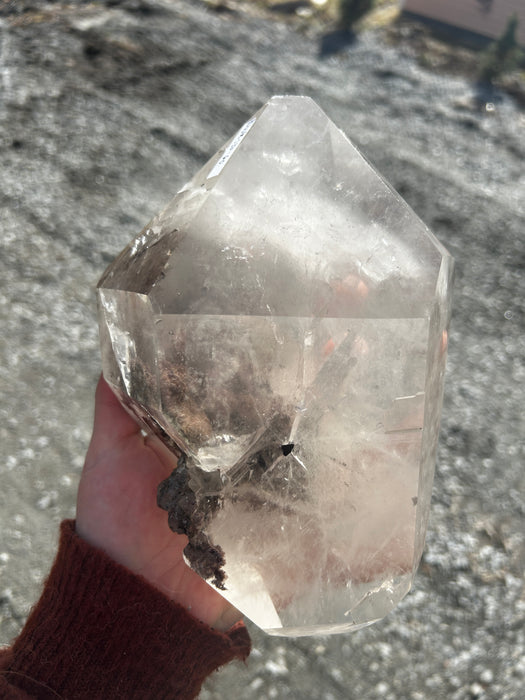 Large tip of lodolite crystal with inclusions (same specimen as pictured)