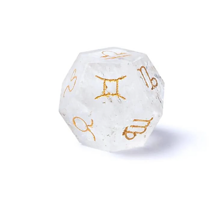 Crystal astrology dice approx. 3cm