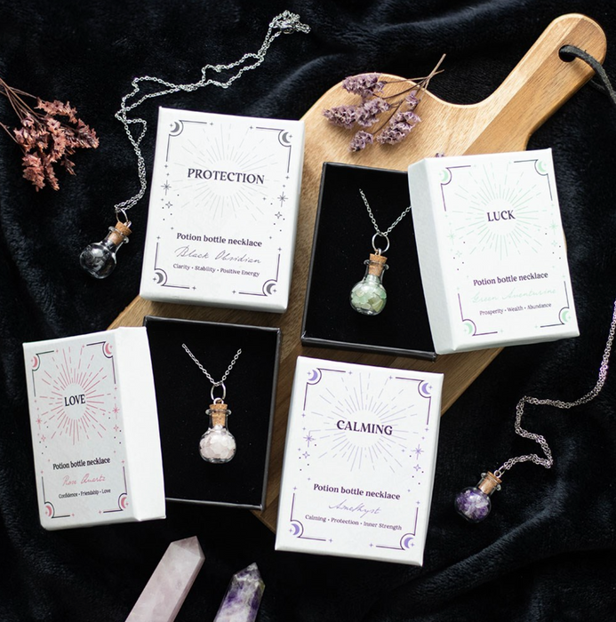 Spell bottle necklace in a gift box