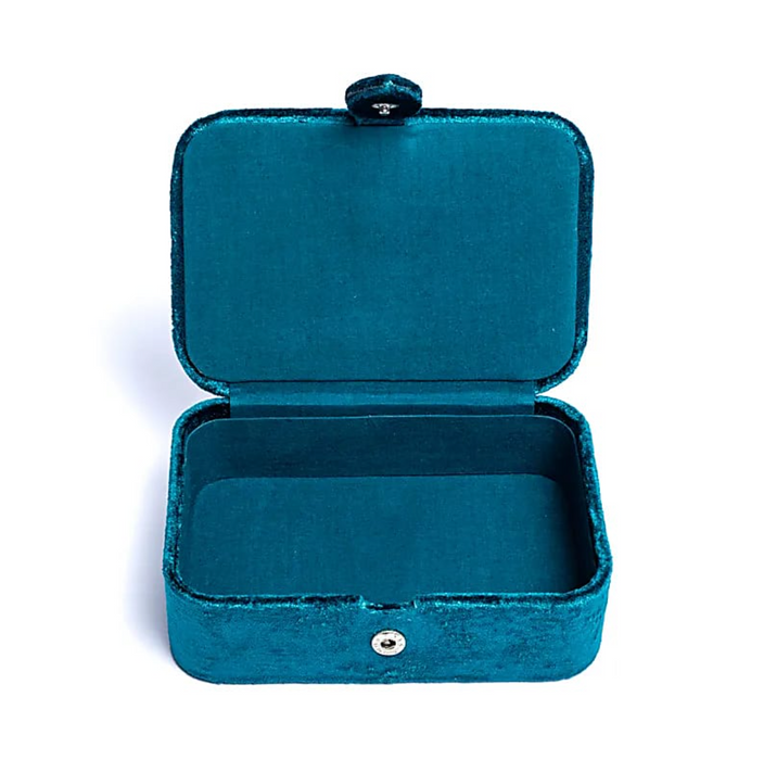 Petrolin sävyinen samettirasia – Tarot-silmäkuvio