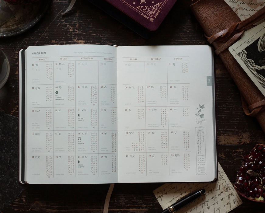 Astrological Planner 2026 - Black/Musta - Magic of I