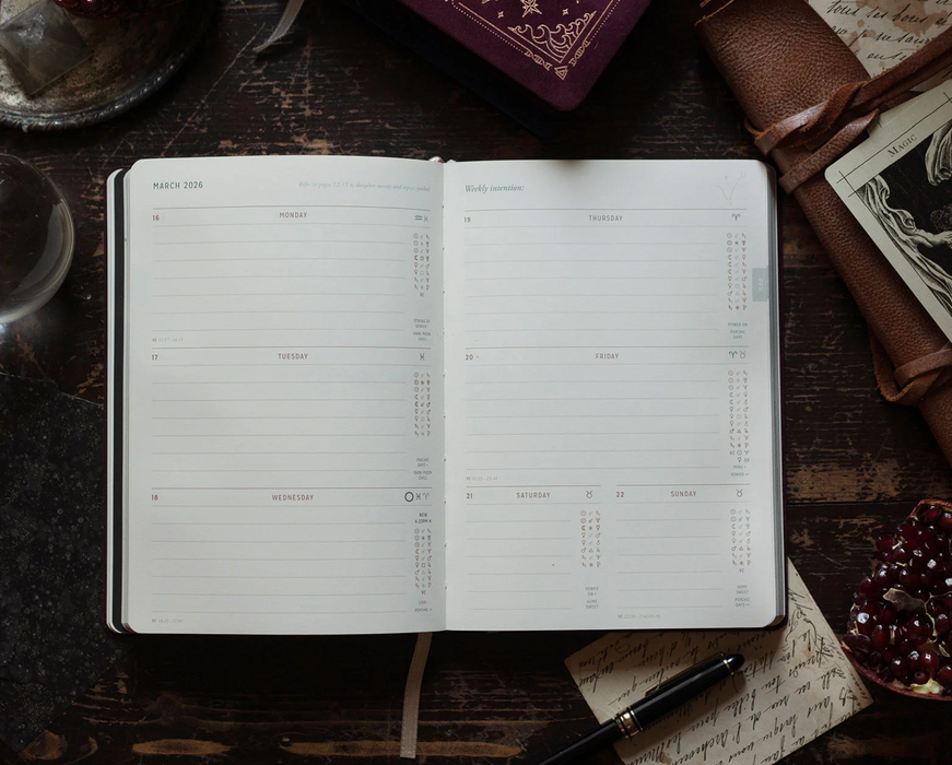 Astrological Planner 2026 - Black/Musta - Magic of I