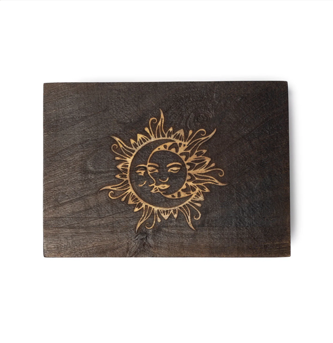 Moon & Sun -tarotkorttilaatikko mangopuusta