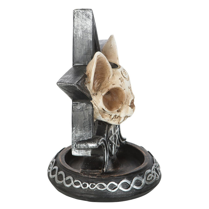 Triple Moon Cat Skull Backflow Incense Burner