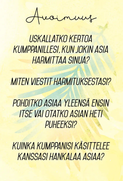 Parisuhteen keskustelukortit 2 - Hidasta Elämää