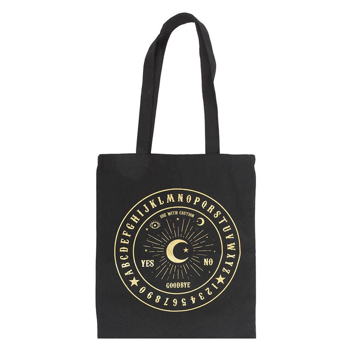 Black and gold spiritualism board polycotton tote bag