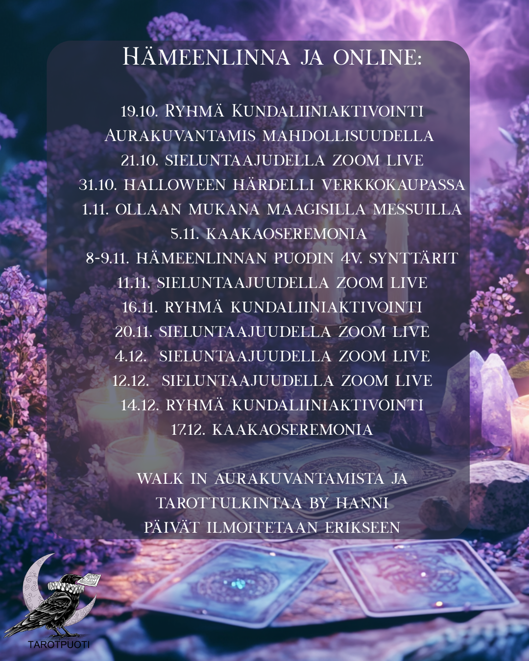 Syksyn tapahtumat Hämeenlinnassa