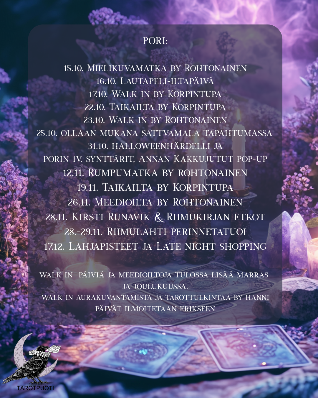 Syksyn tapahtumat Porissa