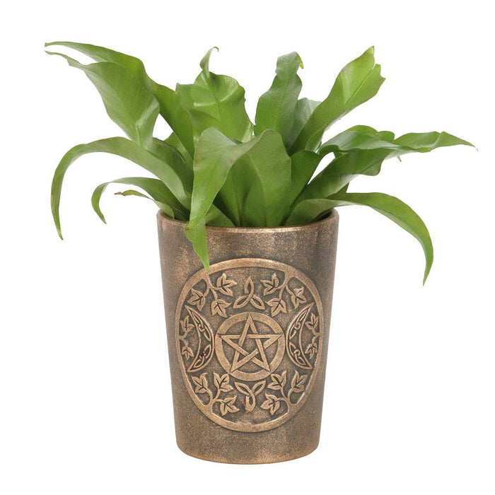 Triple Moon Bronze Terracotta flowerpot approx. 17cm - Lisa Parker