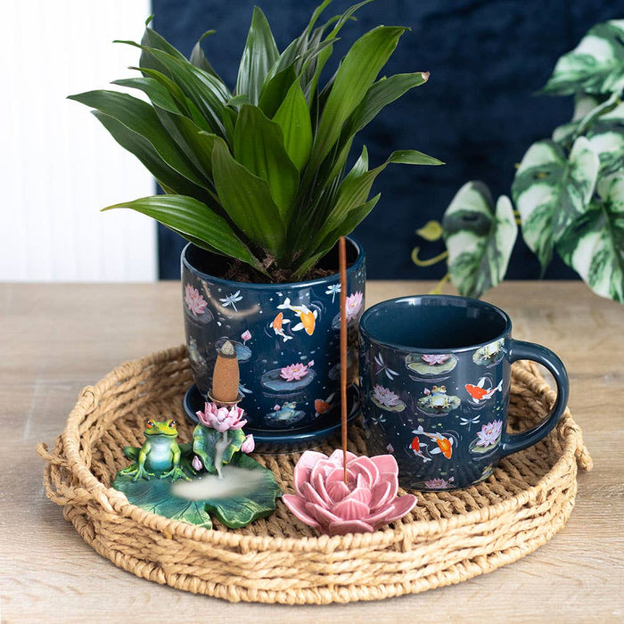 Pinkki Lotus keraaminen suitsukeastia