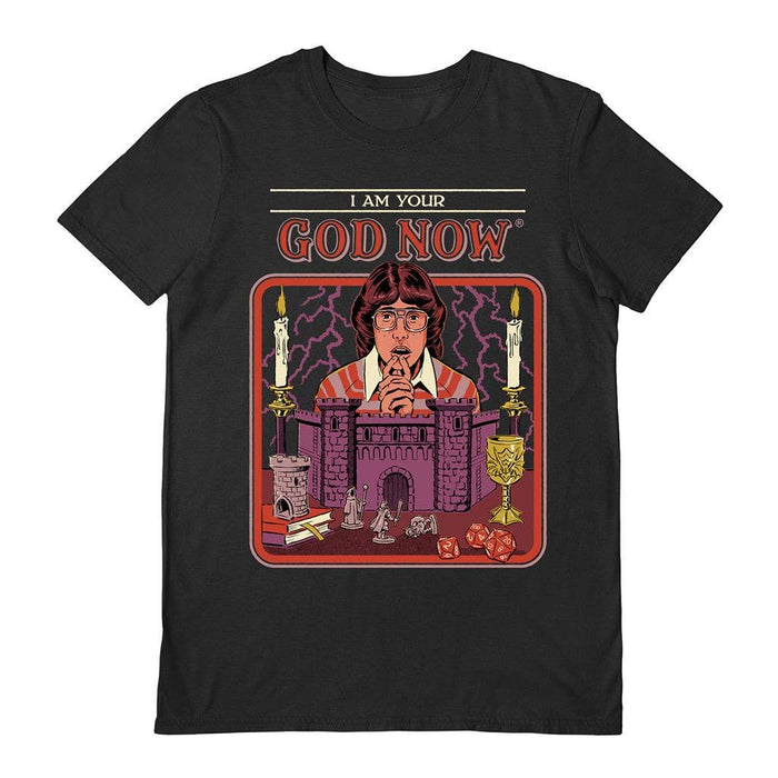 I Am Your God Now Musta T-paita - Steven Rhodes