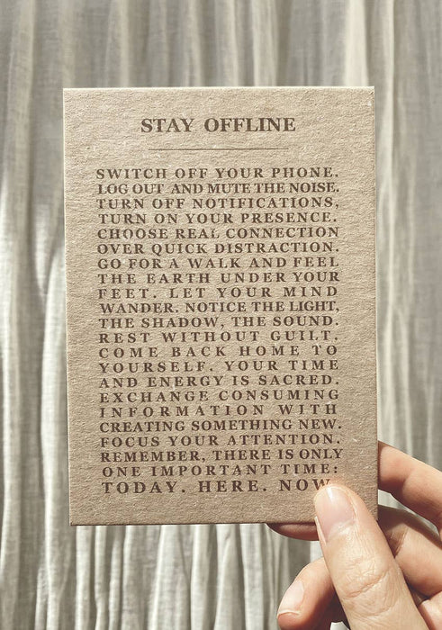 STAY OFFLINE - SWITCH OFF YOUR PHONE... - Postikortti