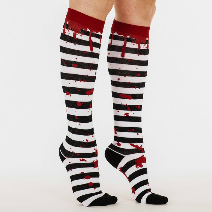 Sanguine Stripes Blood Spatter polvisukat - FootClothes