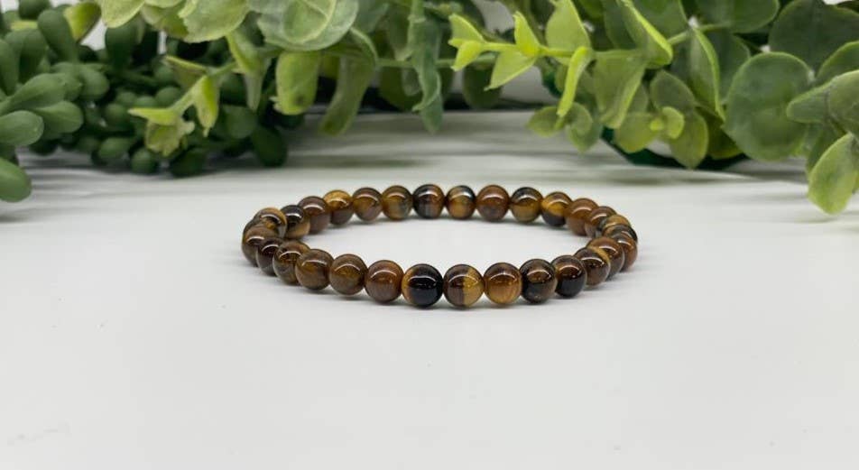 Tiger's eye bead bracelet (6mm beads, flexible)