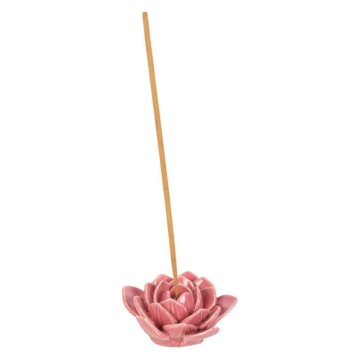 Pinkki Lotus keraaminen suitsukeastia