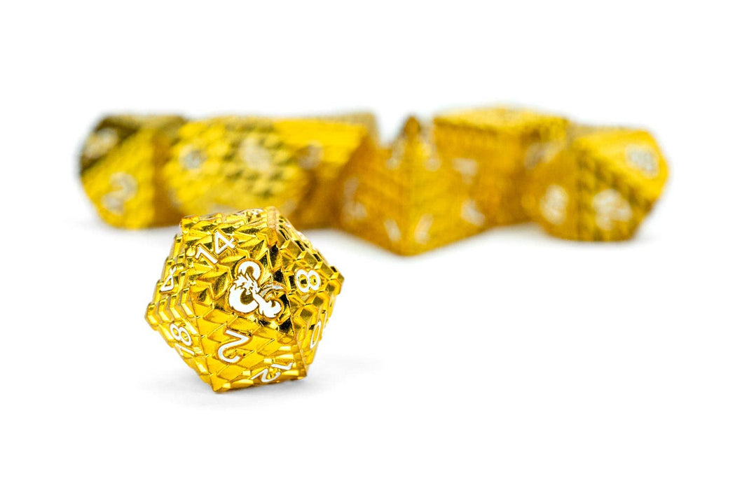D&D Dragon Scale metallinen noppasetti: Gold - Fanroll