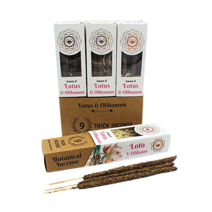 Green Tree Lotus & Olibanum Botanical Thick Incense Sticks